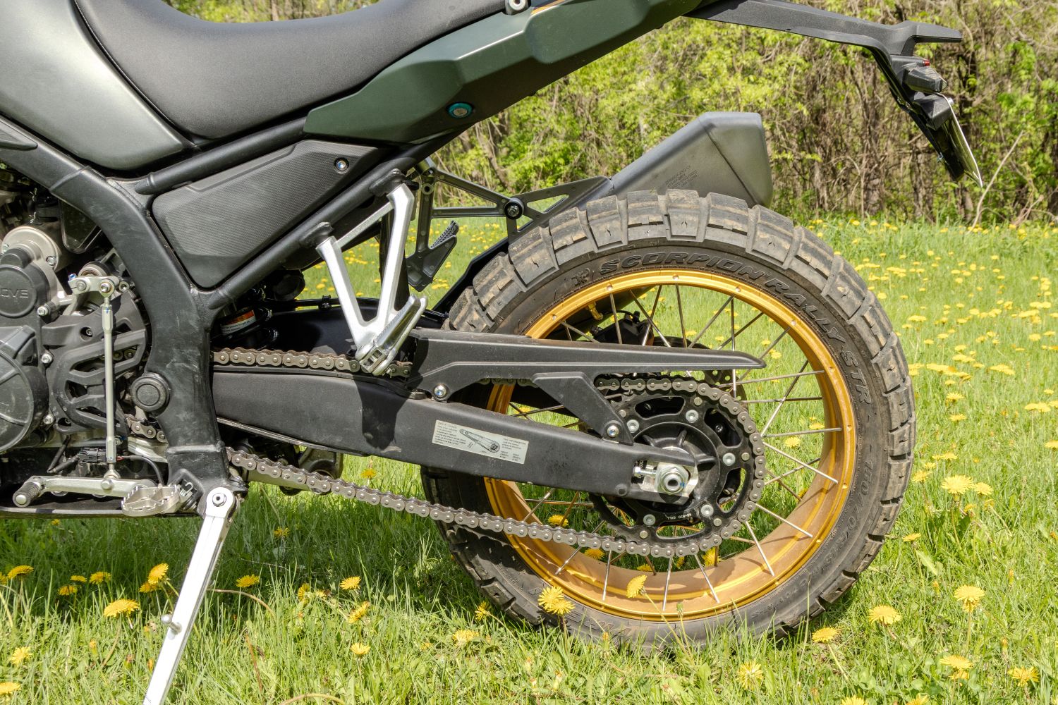 Rear suspension is also adjustable