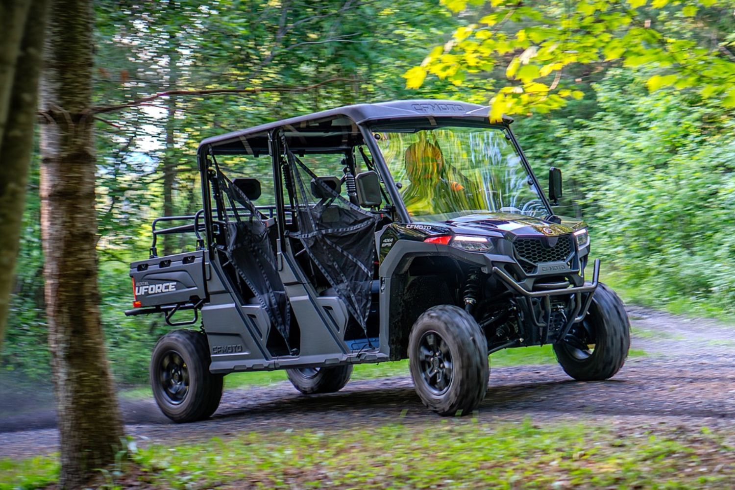 With a little effort, you can get the rear of the vehicle to skid when cornering.
