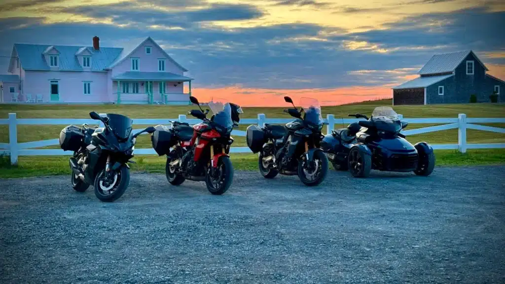 Route 132 motorcycle trip. Sunset in Rivière-la-Madeleine