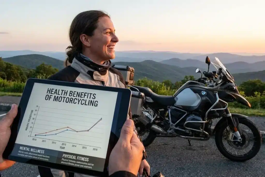 Motorcycling mental and physical health benefits