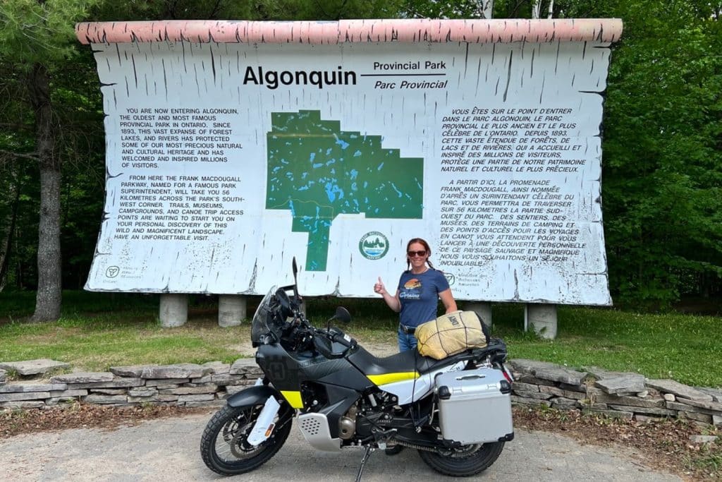 Motorcycle touring in Algonquin Provincial Park, Ontario