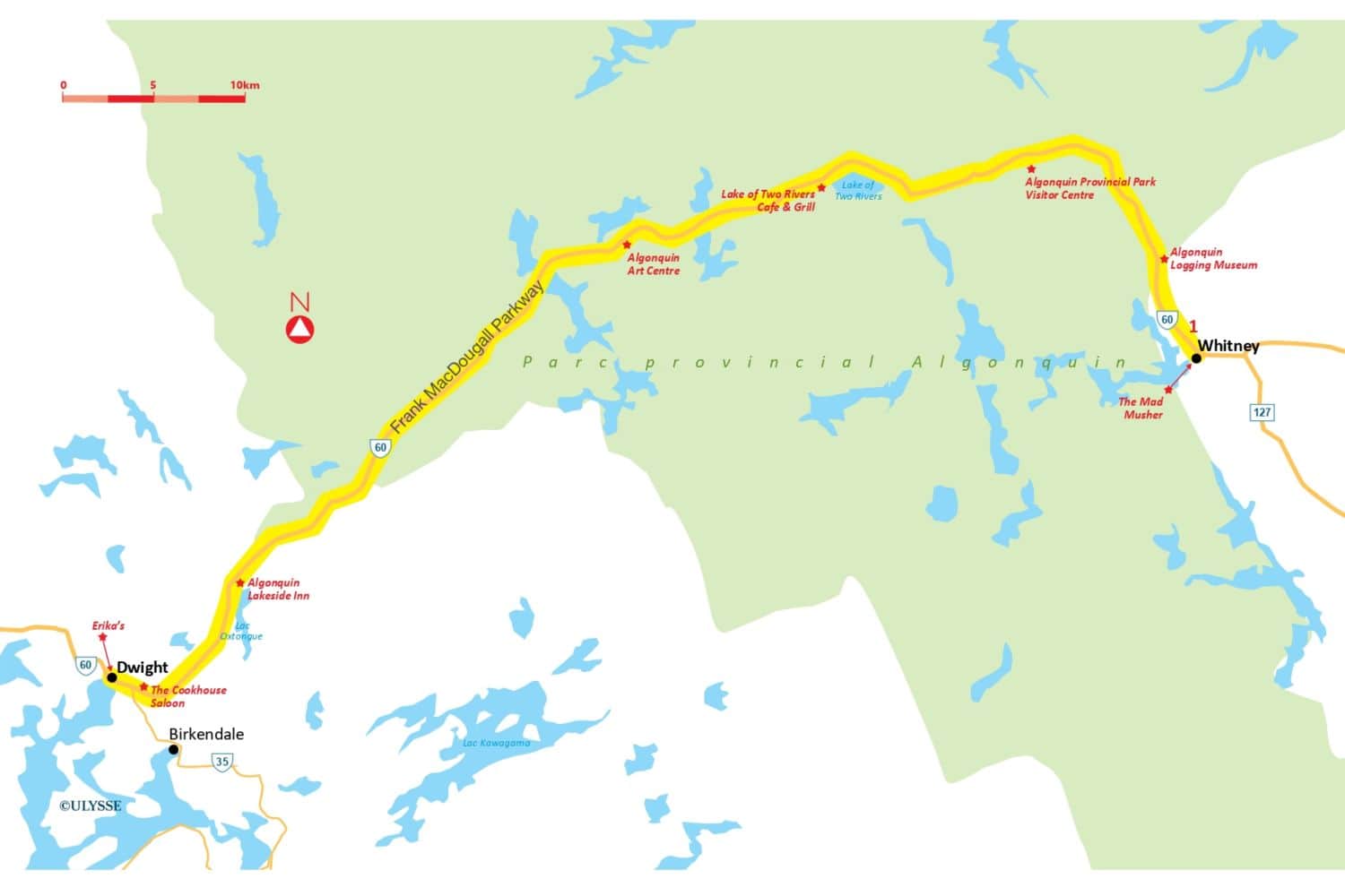 Map of the suggested route