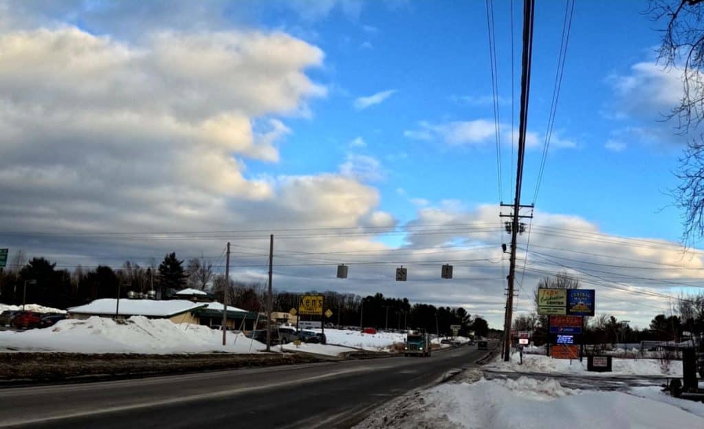 Downtown Skowhegan crossing Route 201
