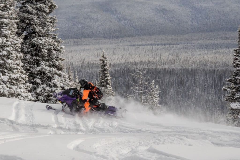 This snowmobile loves tight spaces as much as wide open spaces.