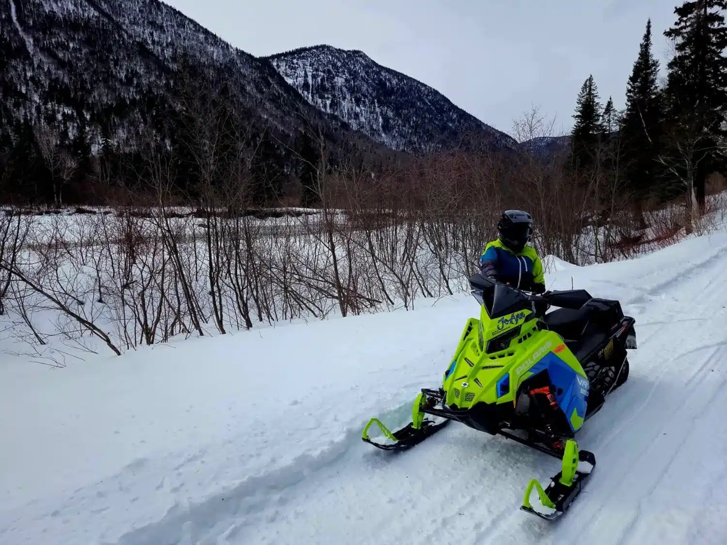 JoAnn and her snowmobile
