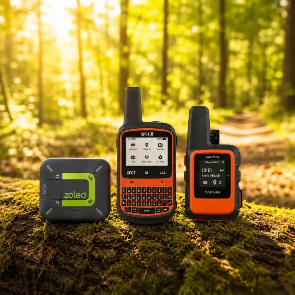 Here are three satellite communication devices: Zoleo, Spot X, and Garmin inReach Mini 2.