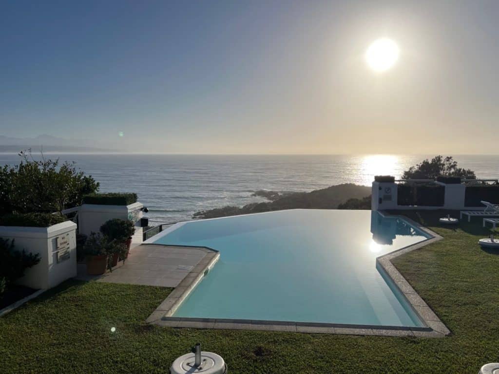 The Plettenberg Hotel’s pool overlooking the Indian Ocean.