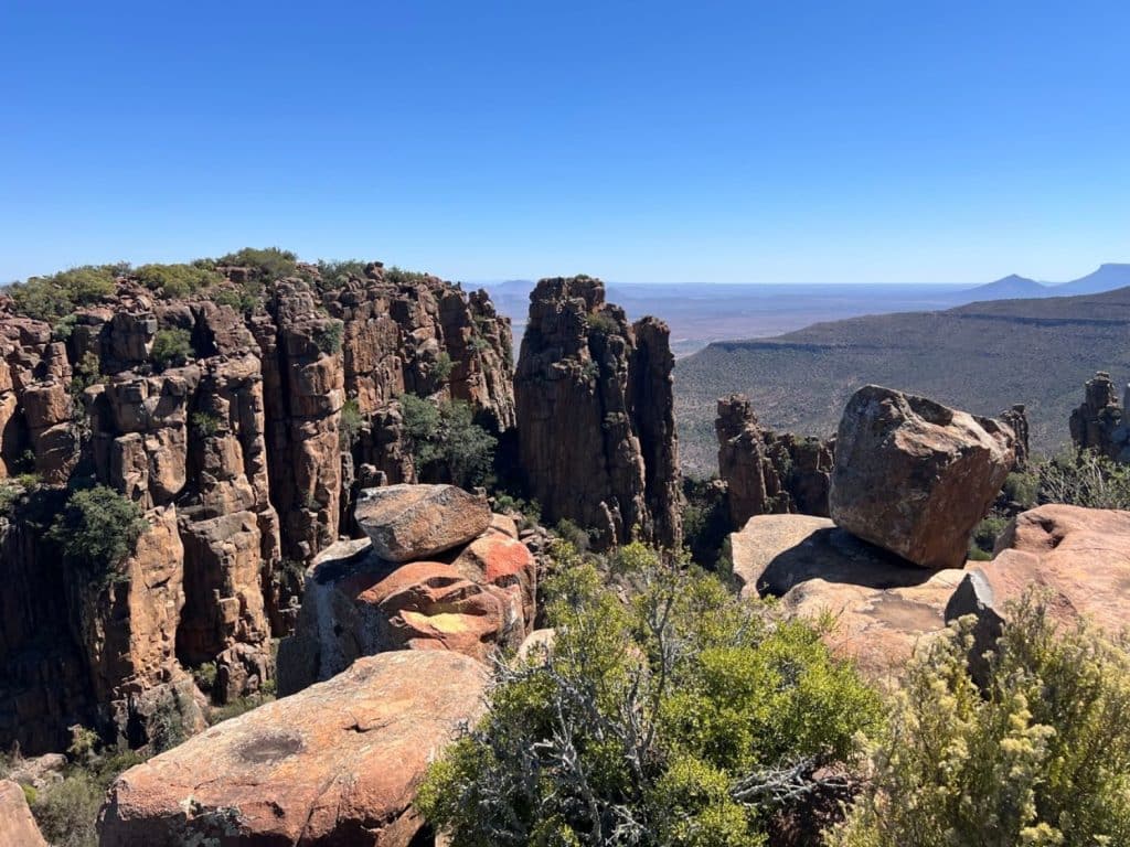 Rock formations in the Valley of Desolation, located in Camdeboo National Park